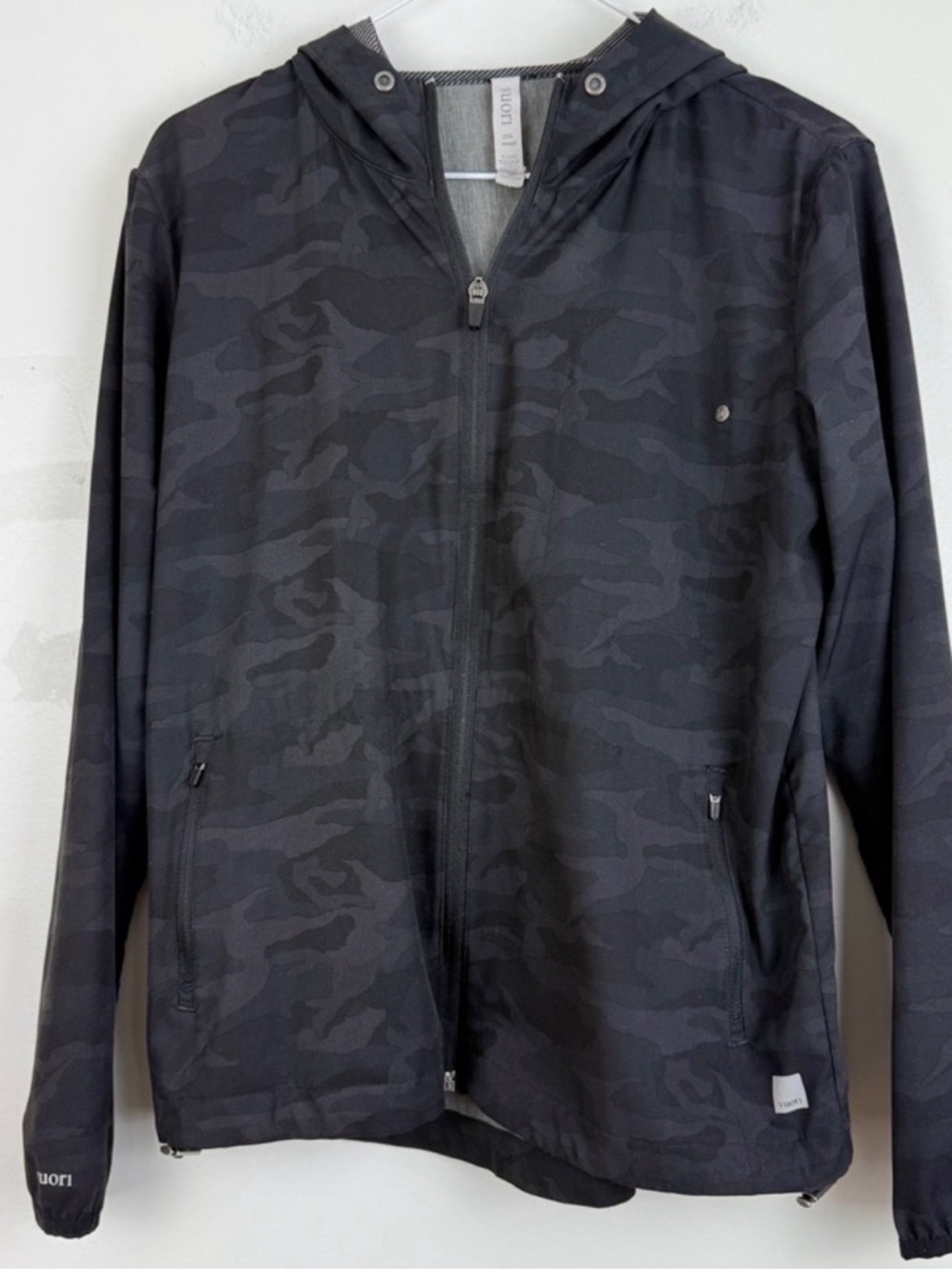 Vuori Black Camo Hooded Lightweight Jacket